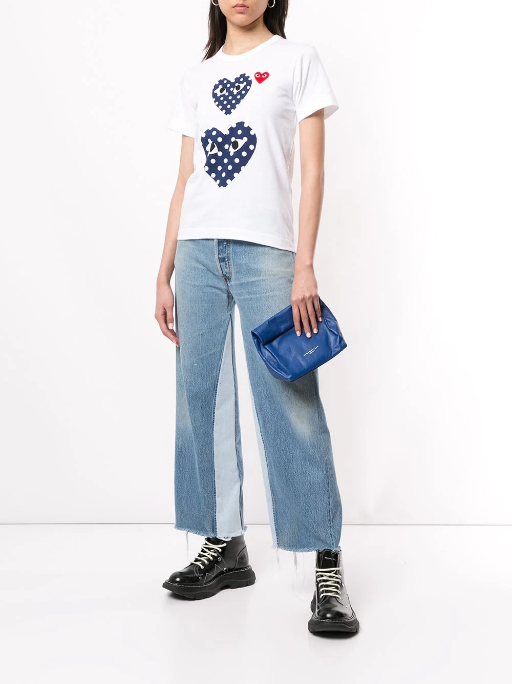 heart-print crew neck T-shirt - 2