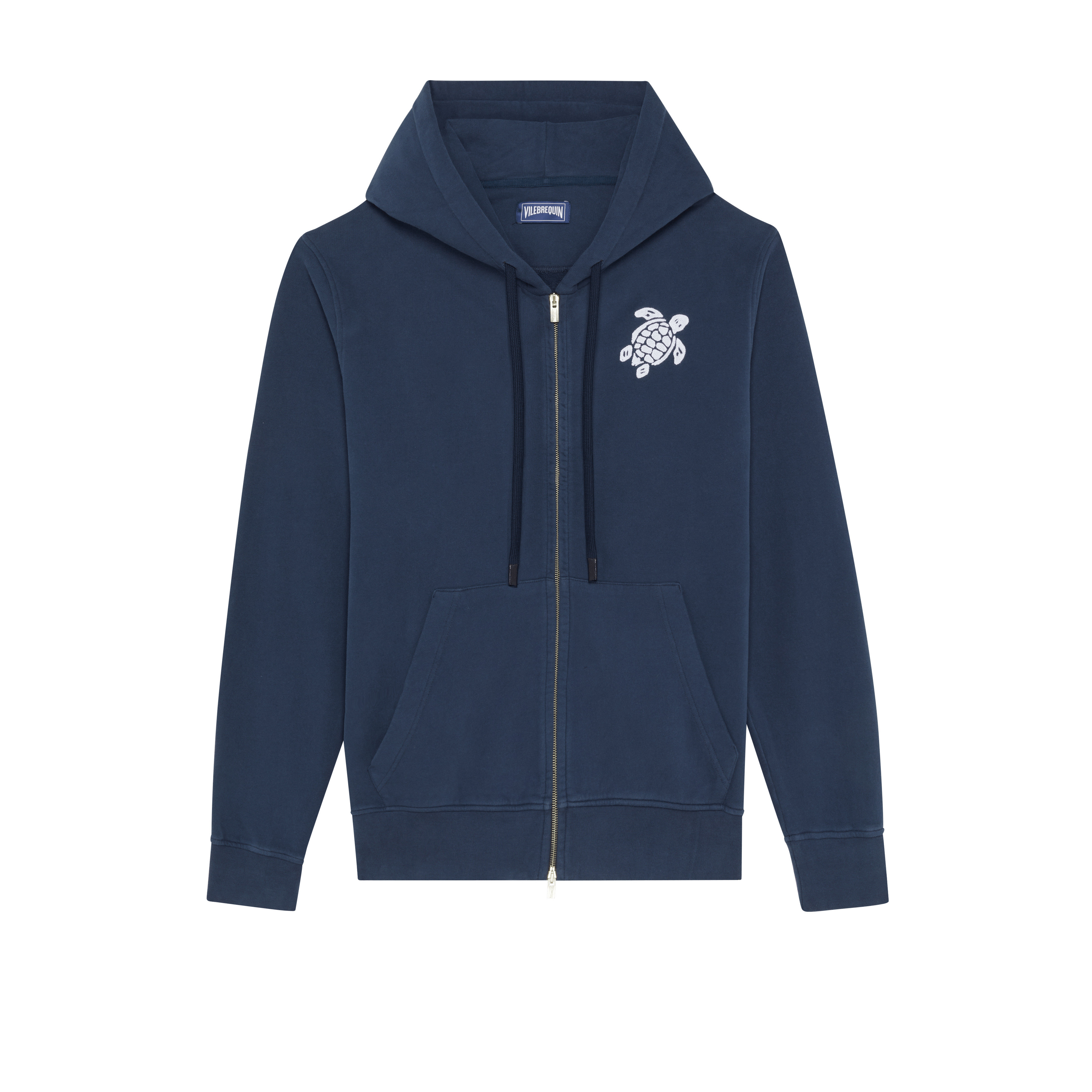 Men Cotton Full Zip Cardigan Turtle - 1