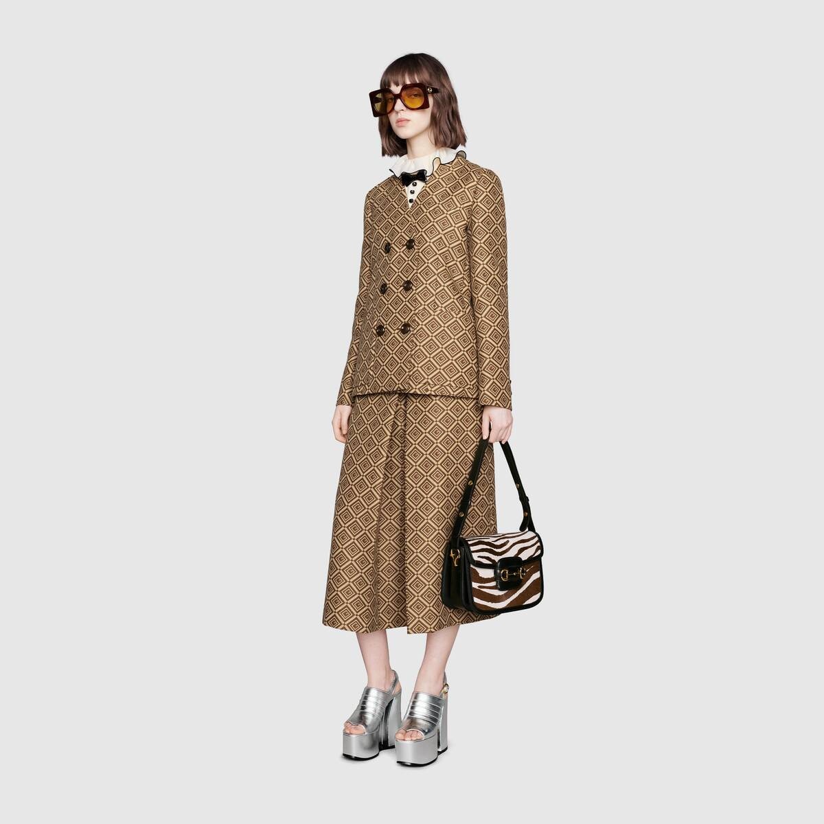 GG damier jacquard culotte pant - 2