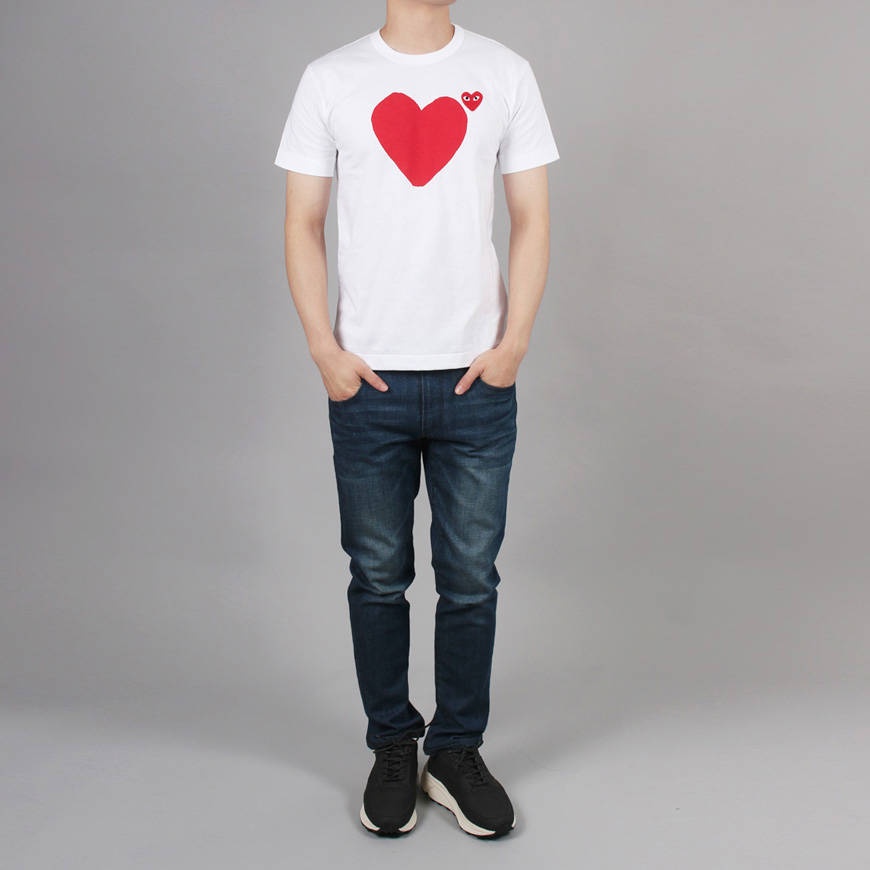 COMME des GARCONS PLAY Red Emblem No Eyes T-Shirt 'White' AZ-T222-051-1 - 3