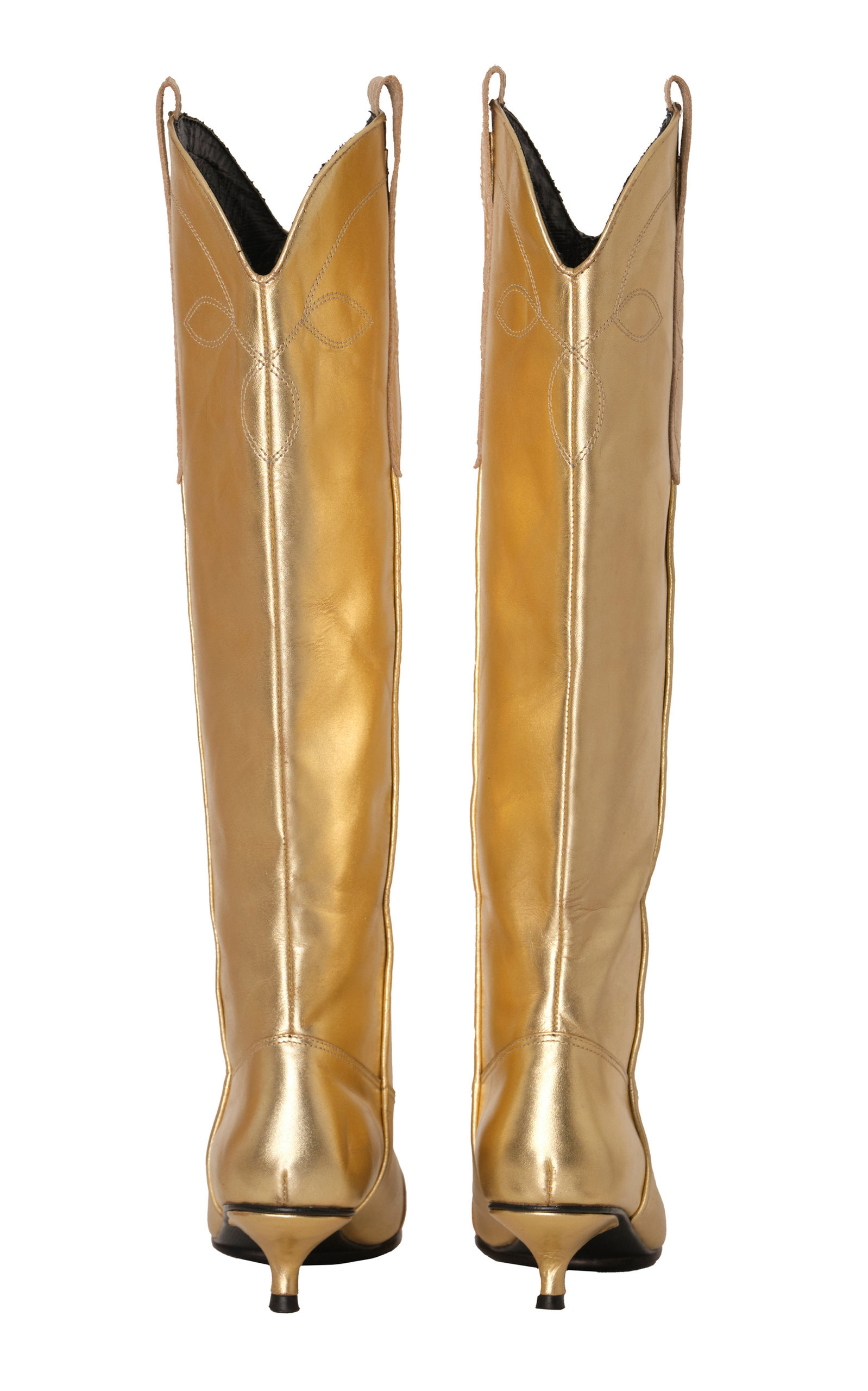Composed Of Love Metallic Leather Boots gold - 8