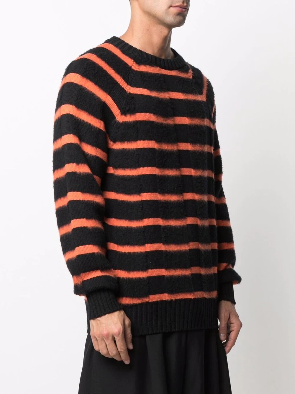 stripe-pattern virgin wool jumper - 3