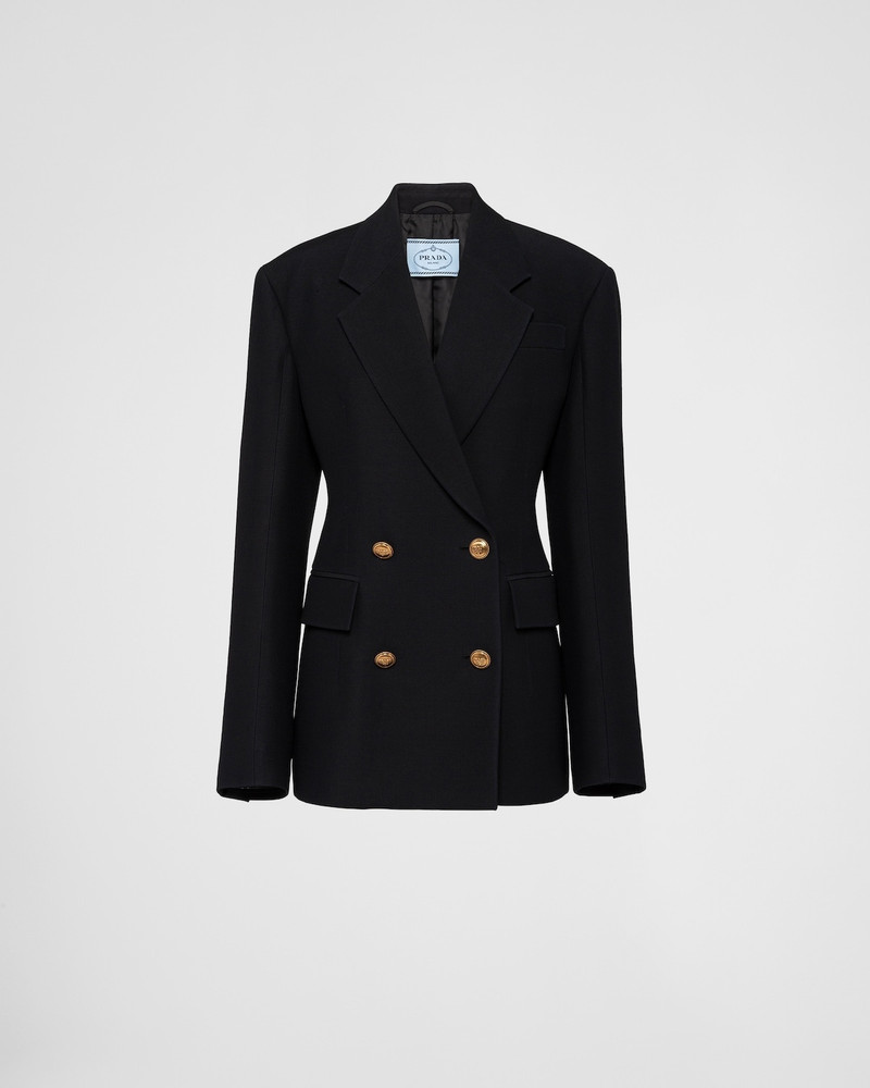 Double-breasted tricotine jacket 1