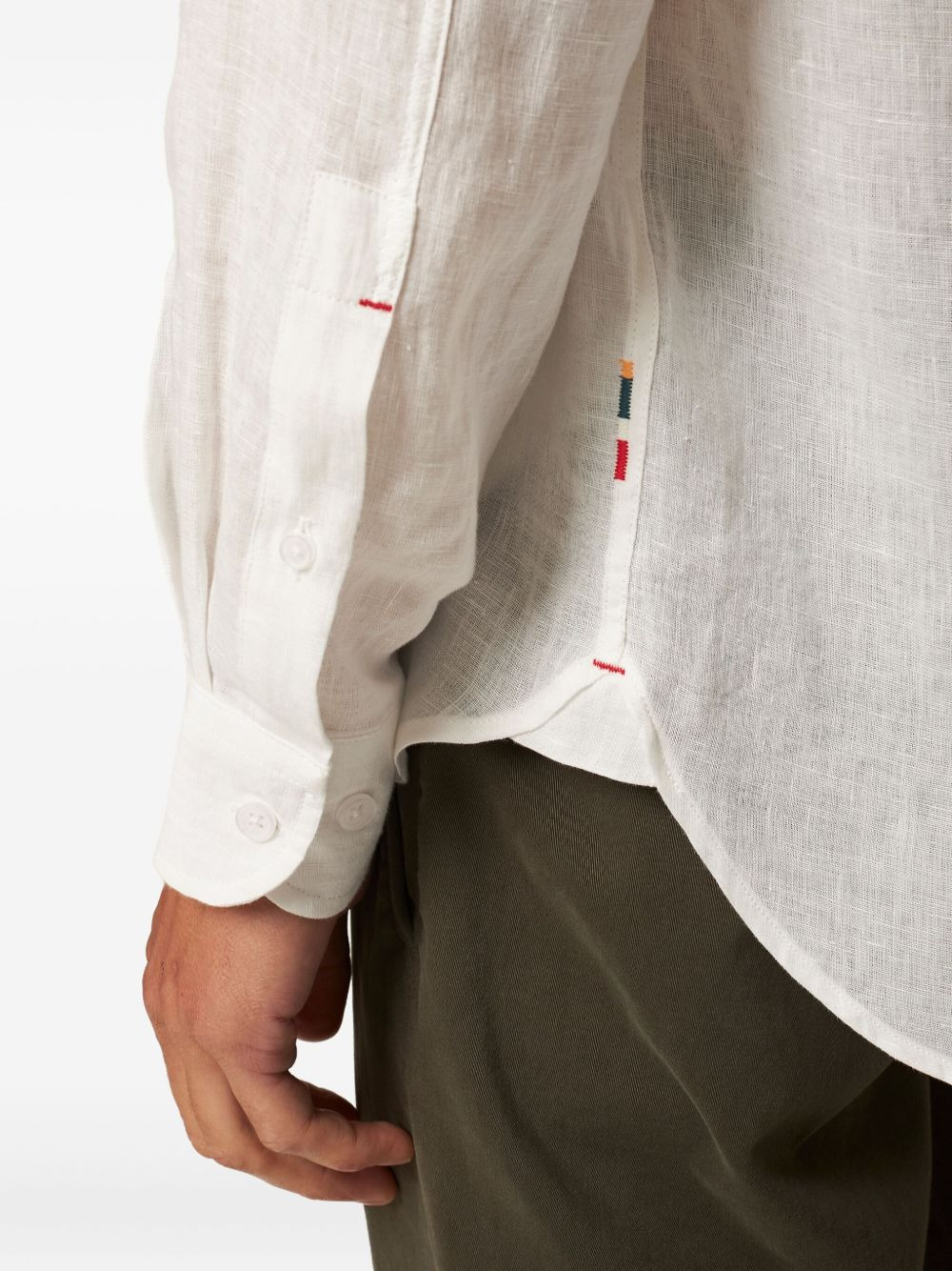 Justin pointed-collar linen shirt - 5