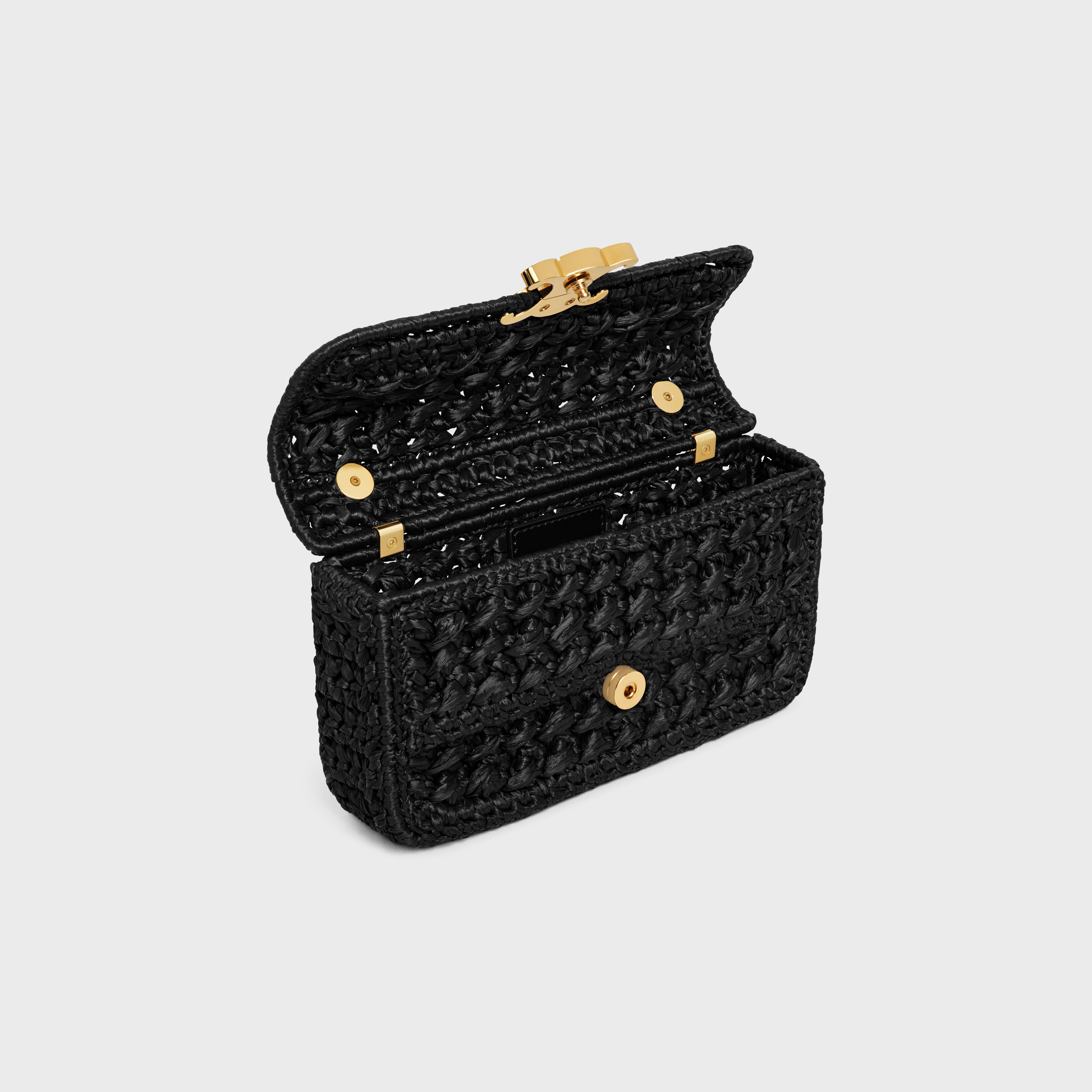 CHAIN SHOULDER BAG CLAUDE in RAFFIA EFFECT TEXTILE - 4
