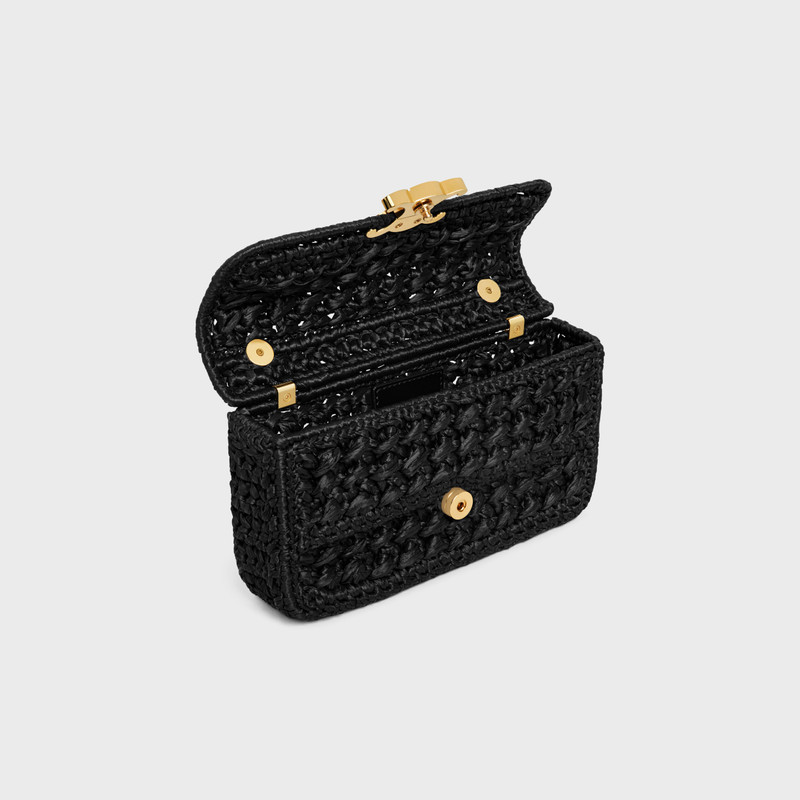 CHAIN SHOULDER BAG CLAUDE in RAFFIA EFFECT TEXTILE 4