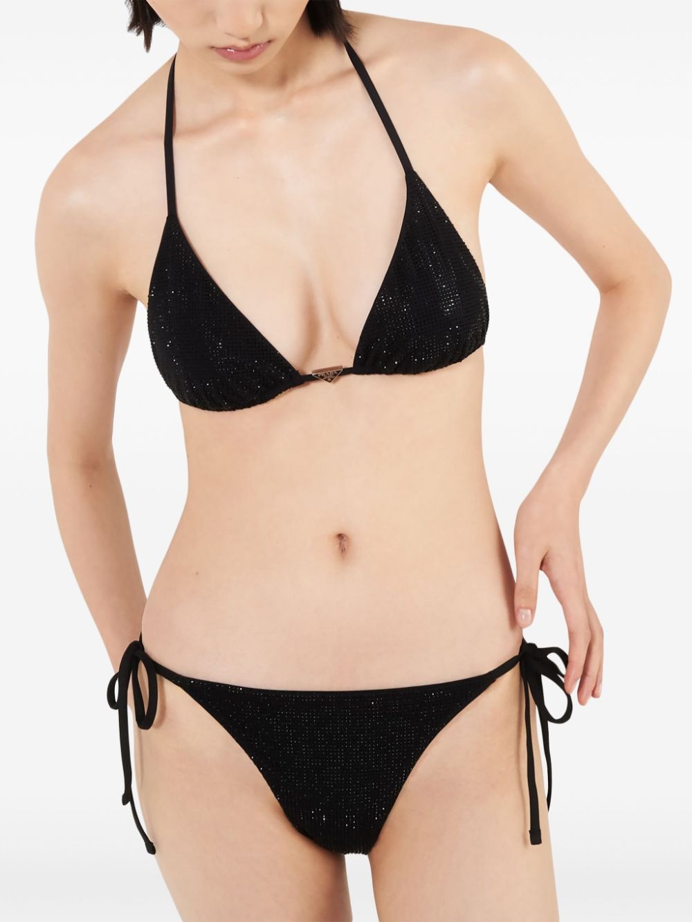 logo-plaque side-tie bikini bottom - 3