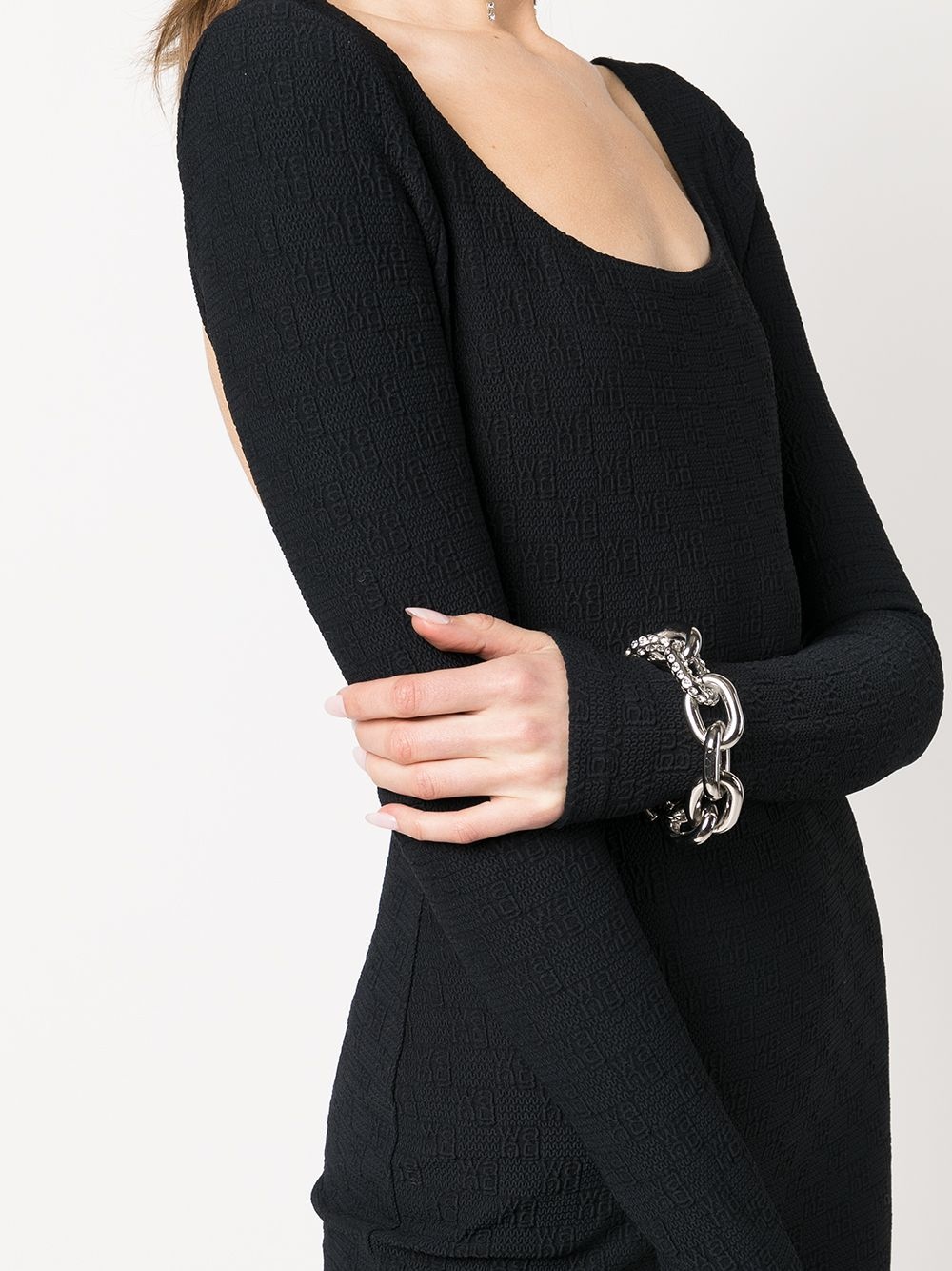 scoop neck knitted dress - 5