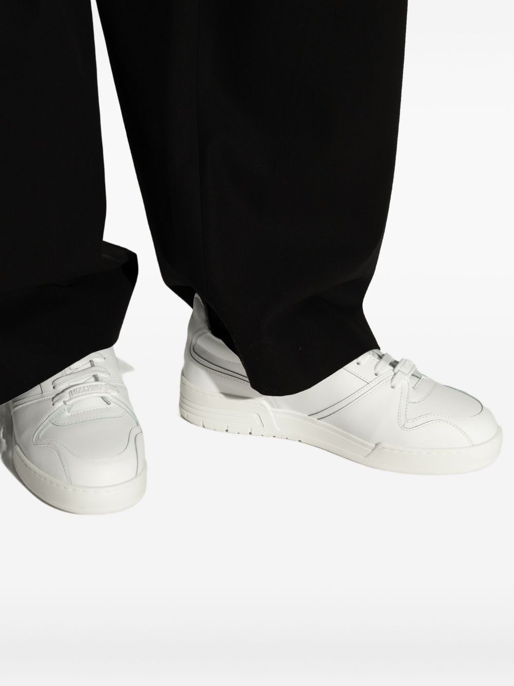 panelled lace-up sneakers - 5