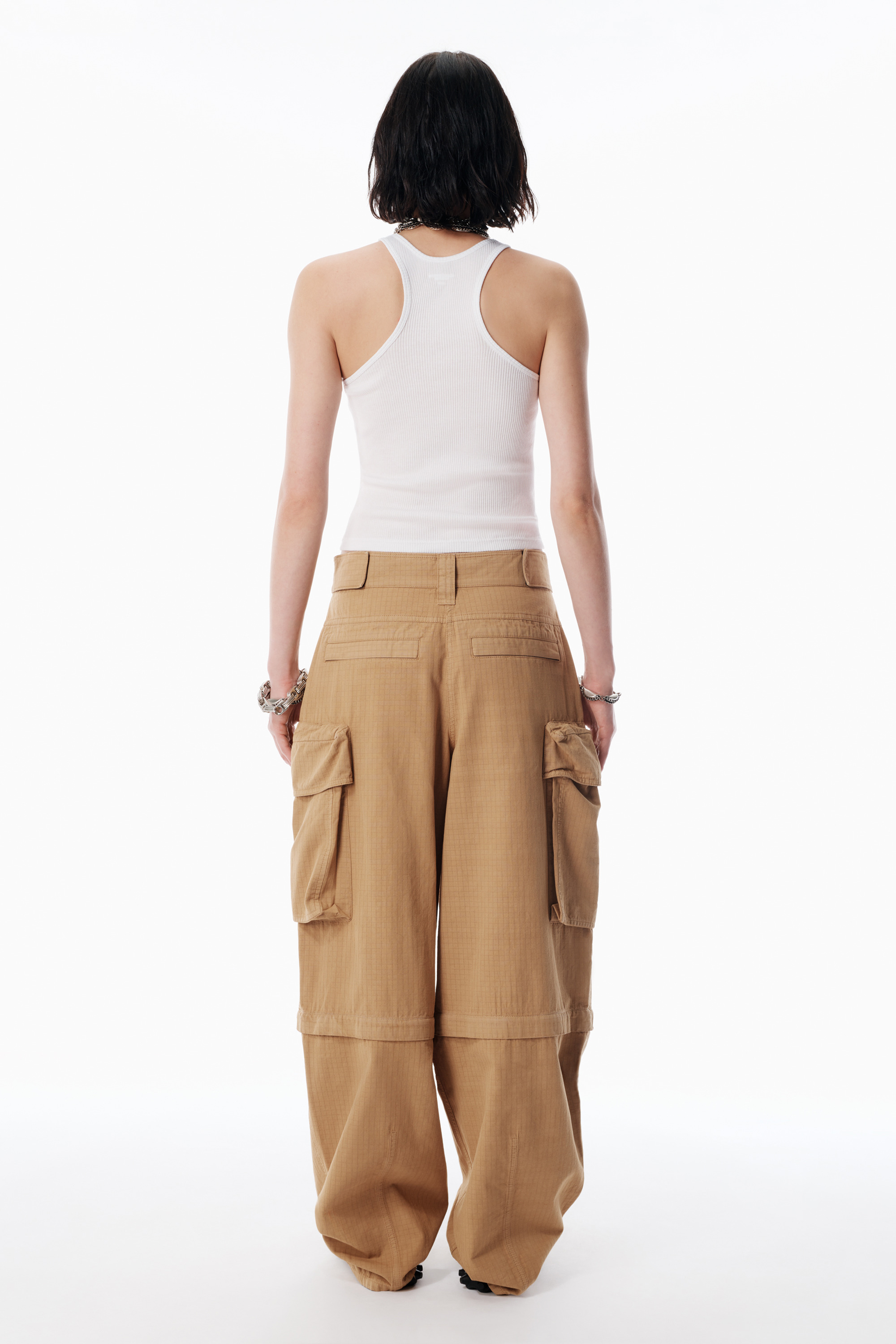 Beige Oversized Cargo Pants - 4