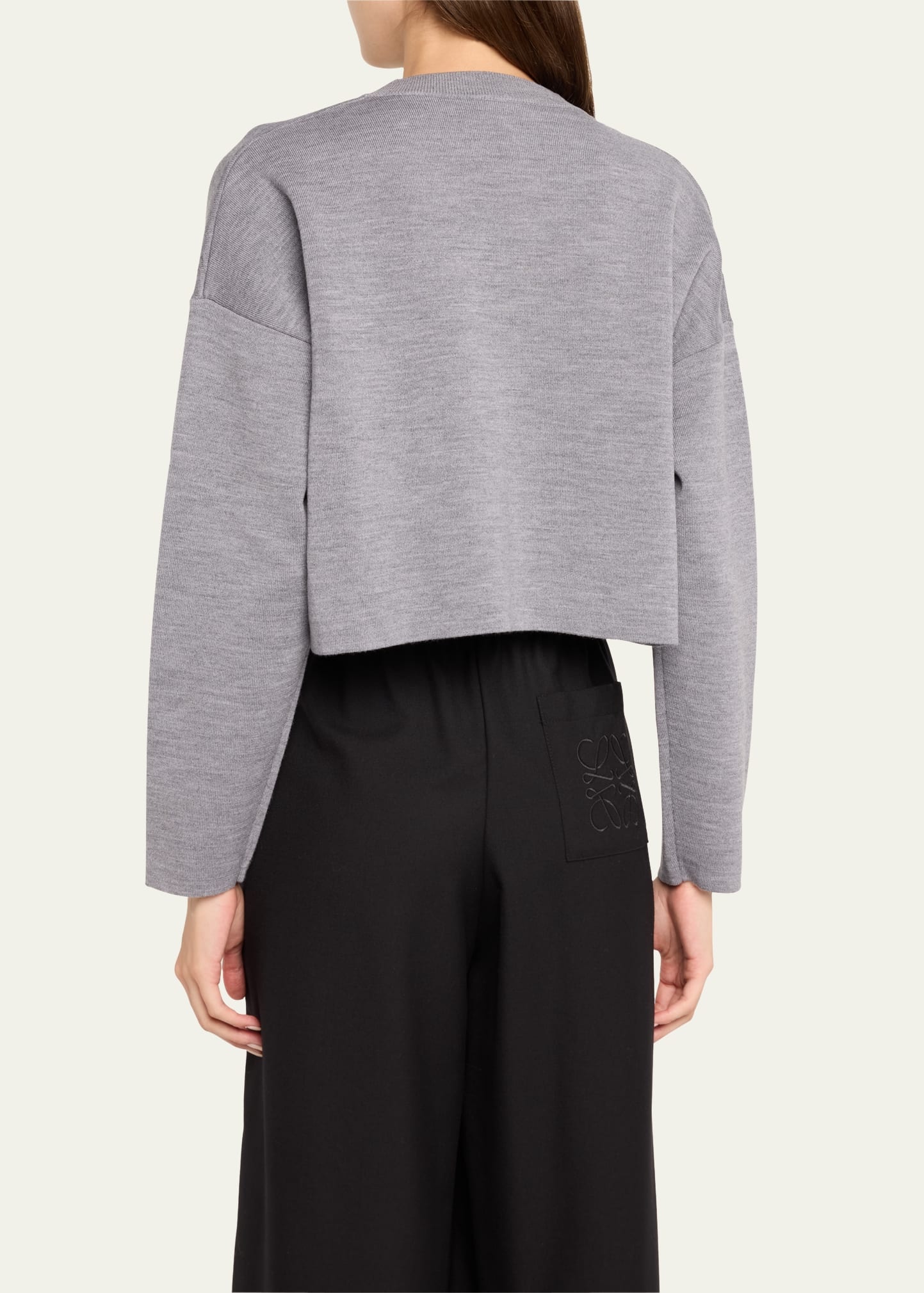 Short Wool Sweater with Anagram Detail - 3
