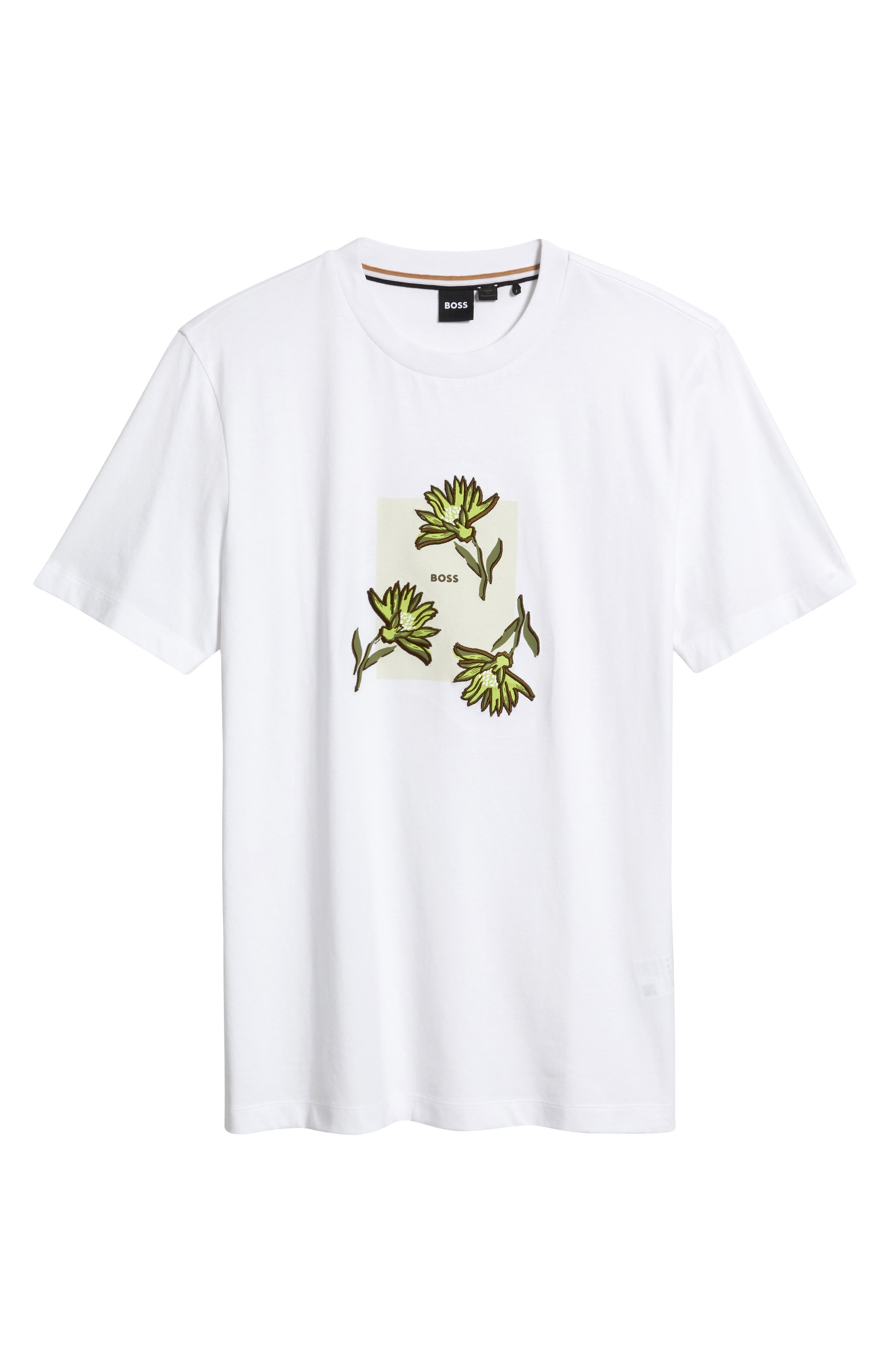 BOSS Thompson Floral Logo Cotton Graphic T-Shirt in White at Nordstrom - 5