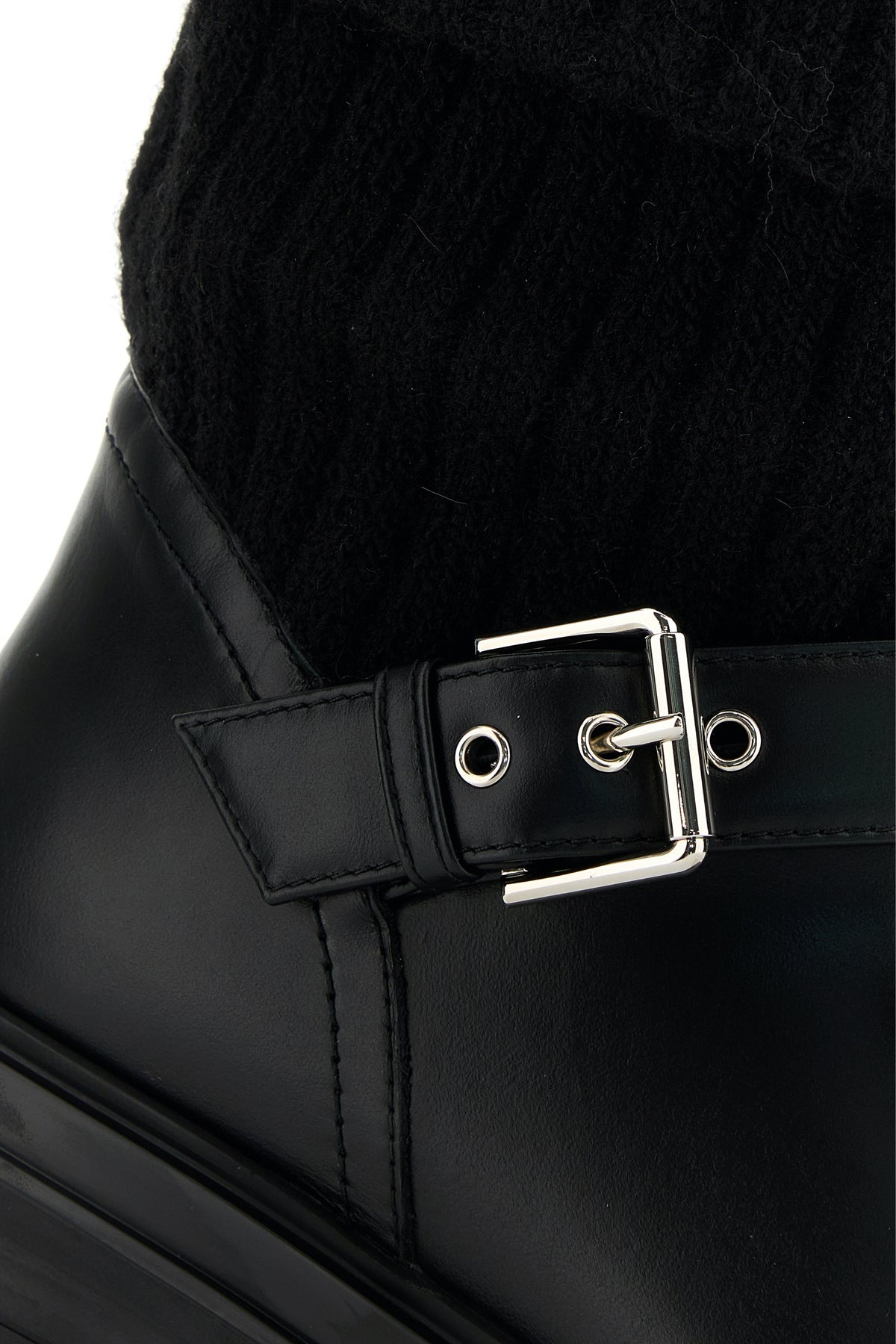 Black leather and fabric Thurso boots - 4