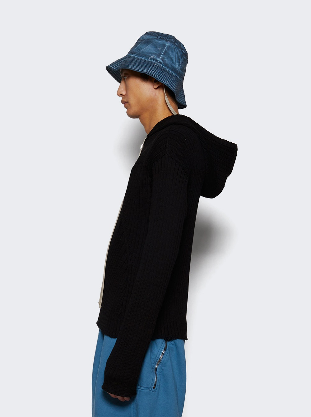 Zipped Hoodie Sweater Black - 3