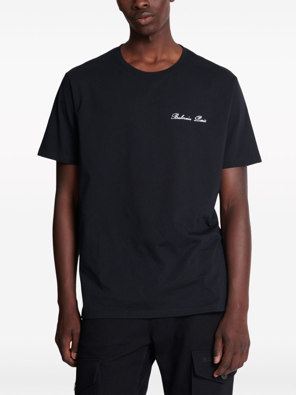 logo-embroidered cotton T-shirt - 5
