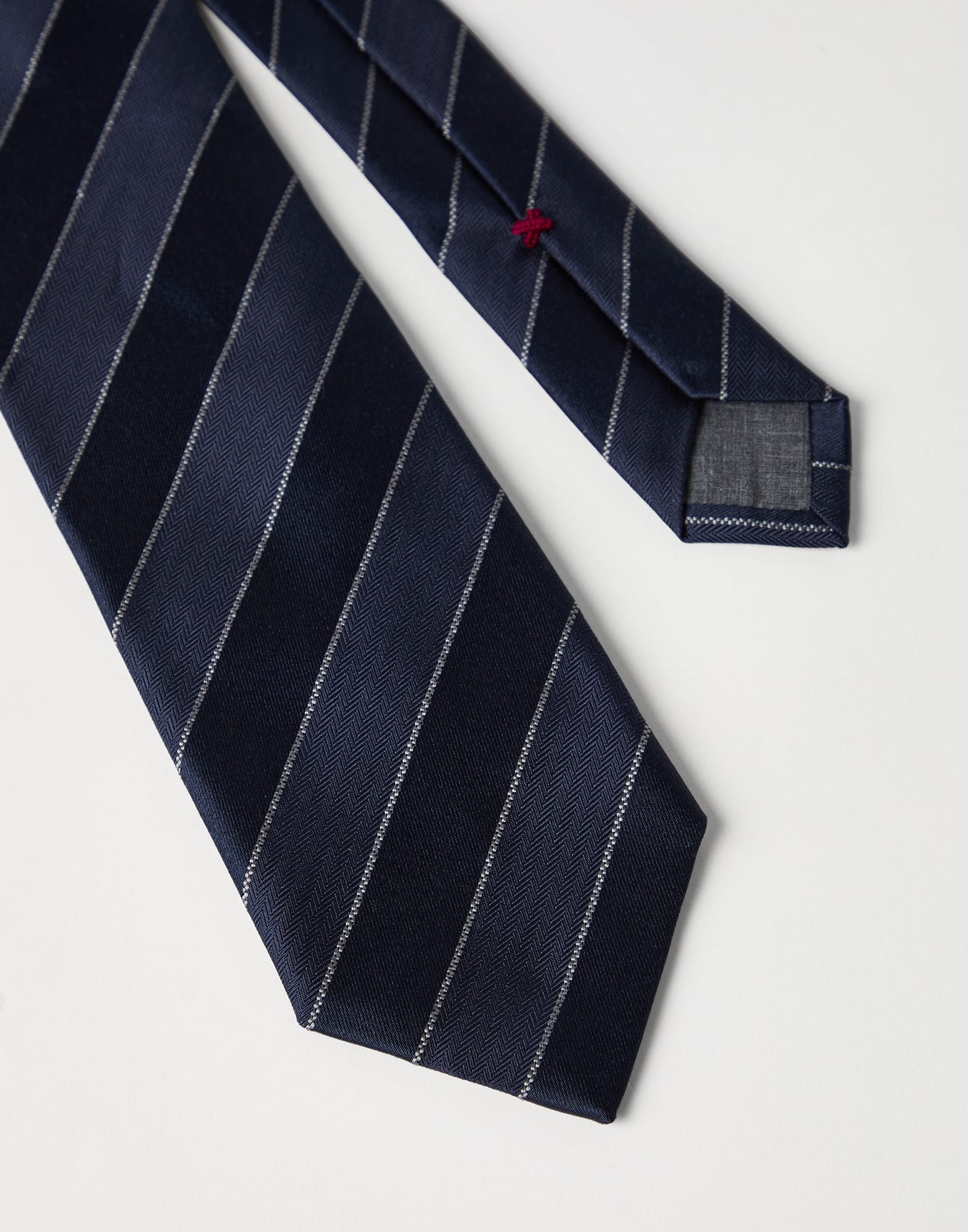 Striped silk chevron tie - 2