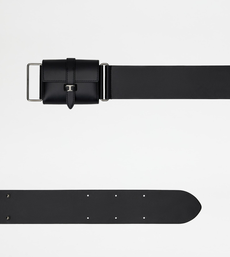 BELT WITH MICRO BAG IN LEATHER - BLACK 3