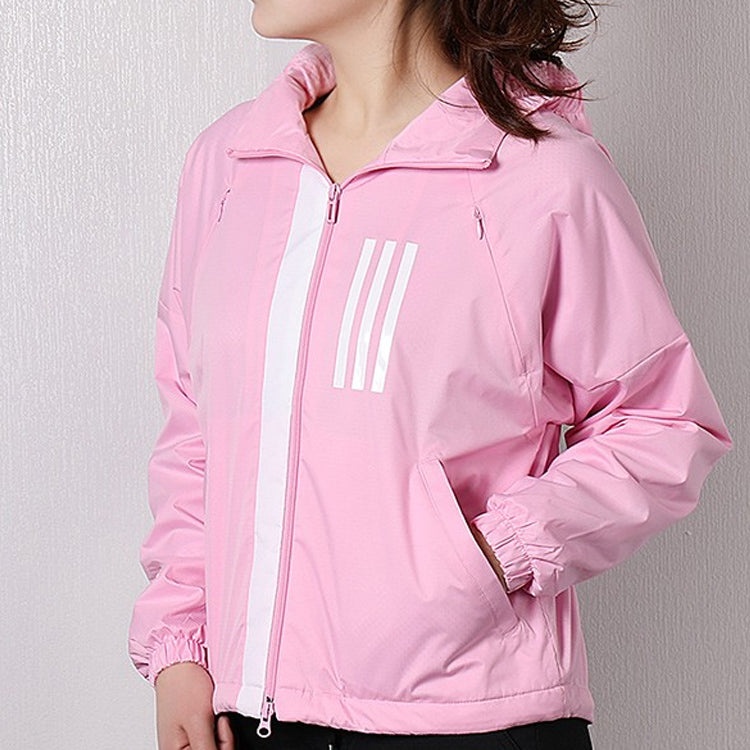 adidas WMNS adidas W.N.D. JKT FL hooded track Jacket Pink DZ0036 REVERSIBLE