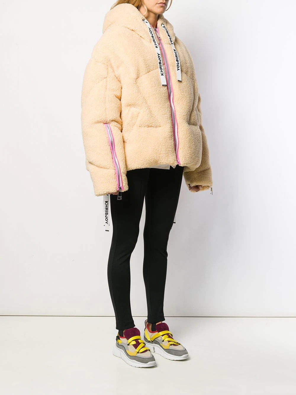 faux shearling puffer jacket - 3