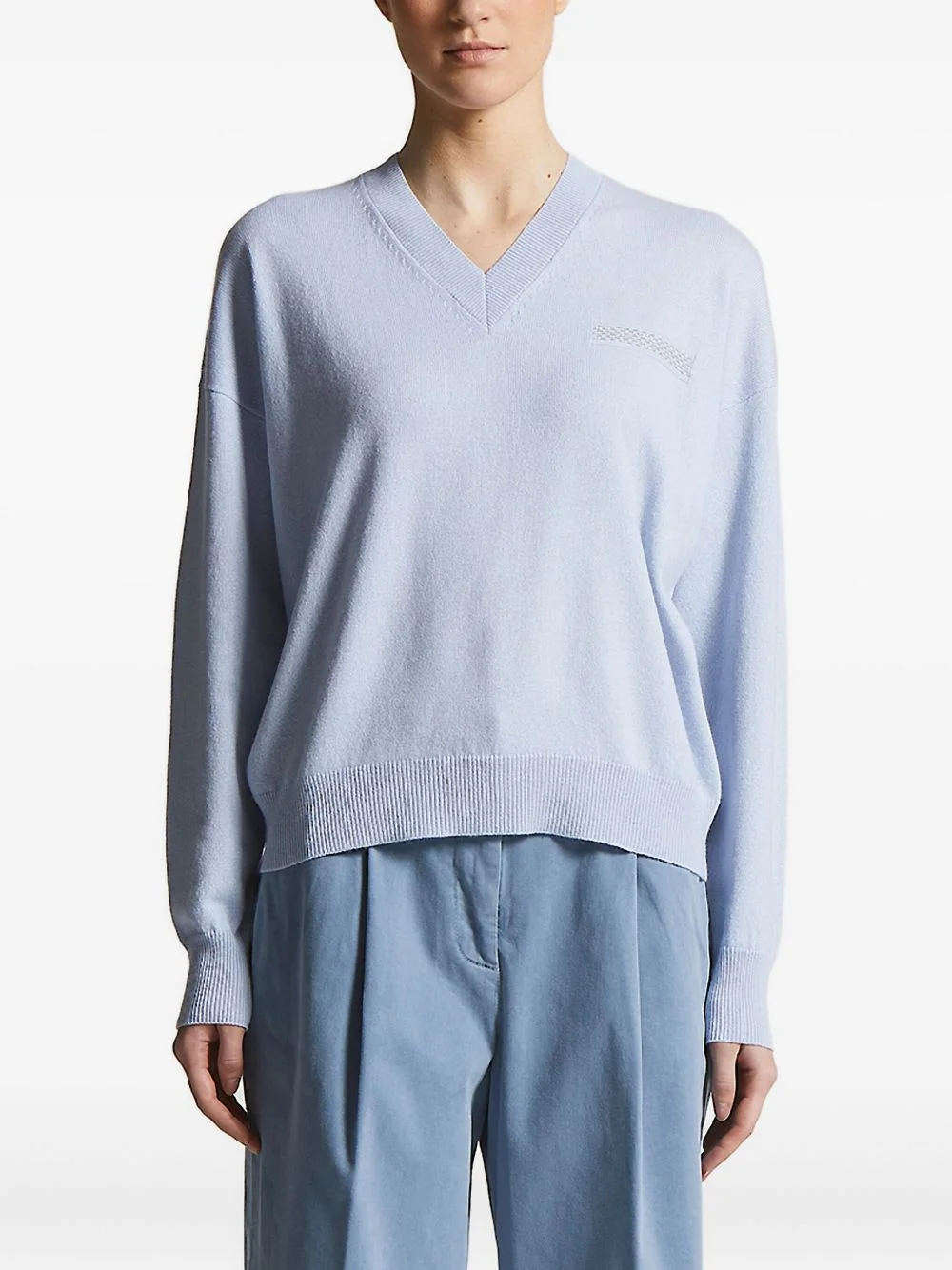 v-neck embellished sweater - 1