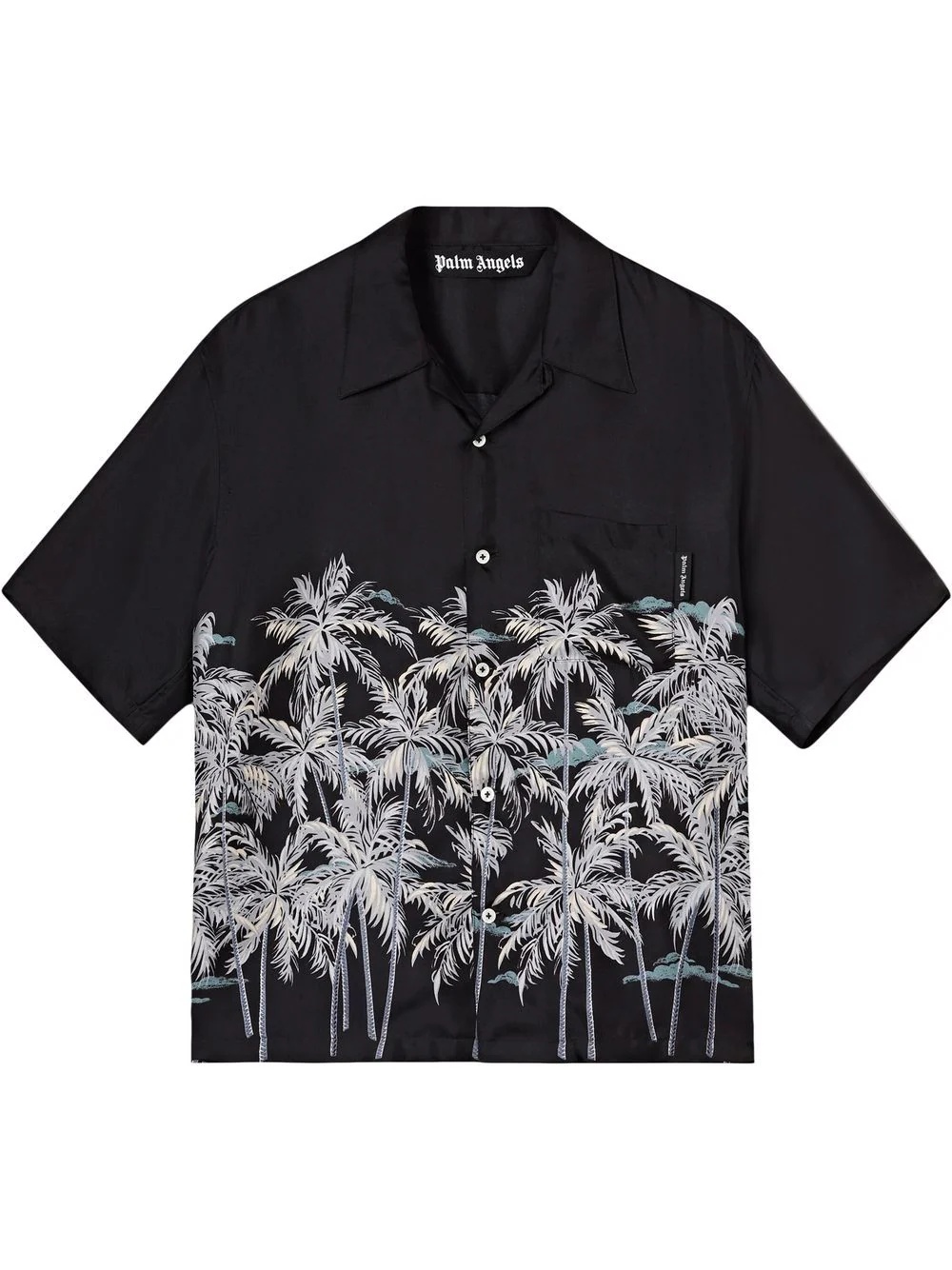 palm tree-print silk shirt - 1