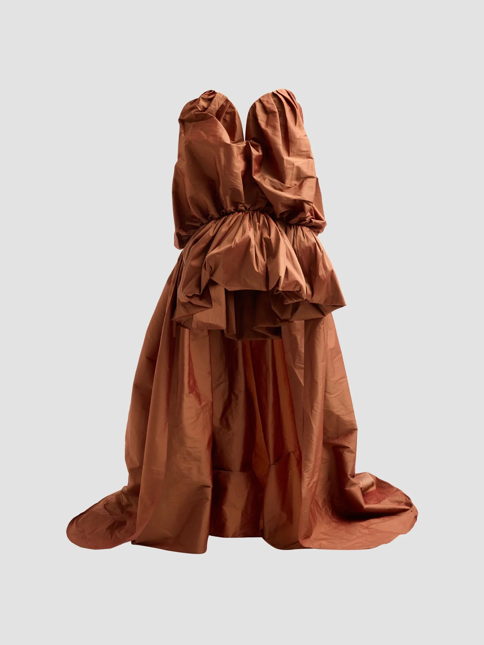 Women's Arlene Draped High-Low Gown - Terracotta - 1