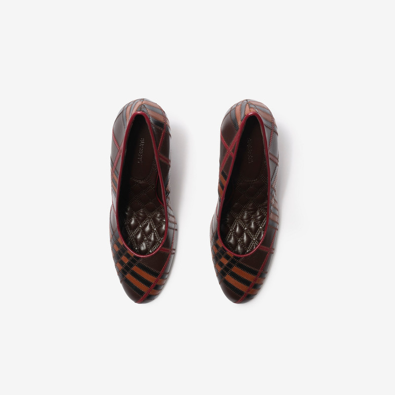 Check Leather Trinket Pumps 4