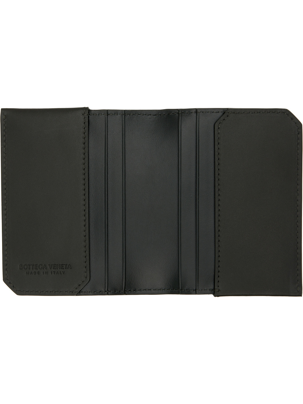 Green Intrecciato Piccolo Flap Card Holder - 3
