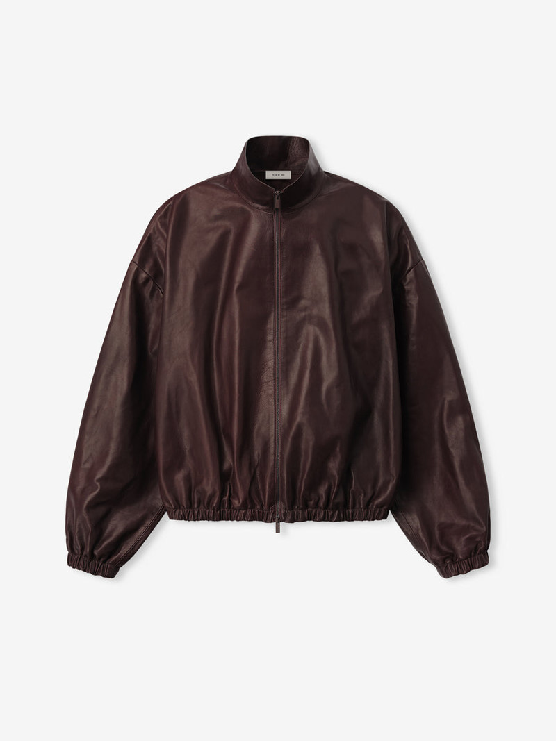 Womens Leather Track Jacket - 1