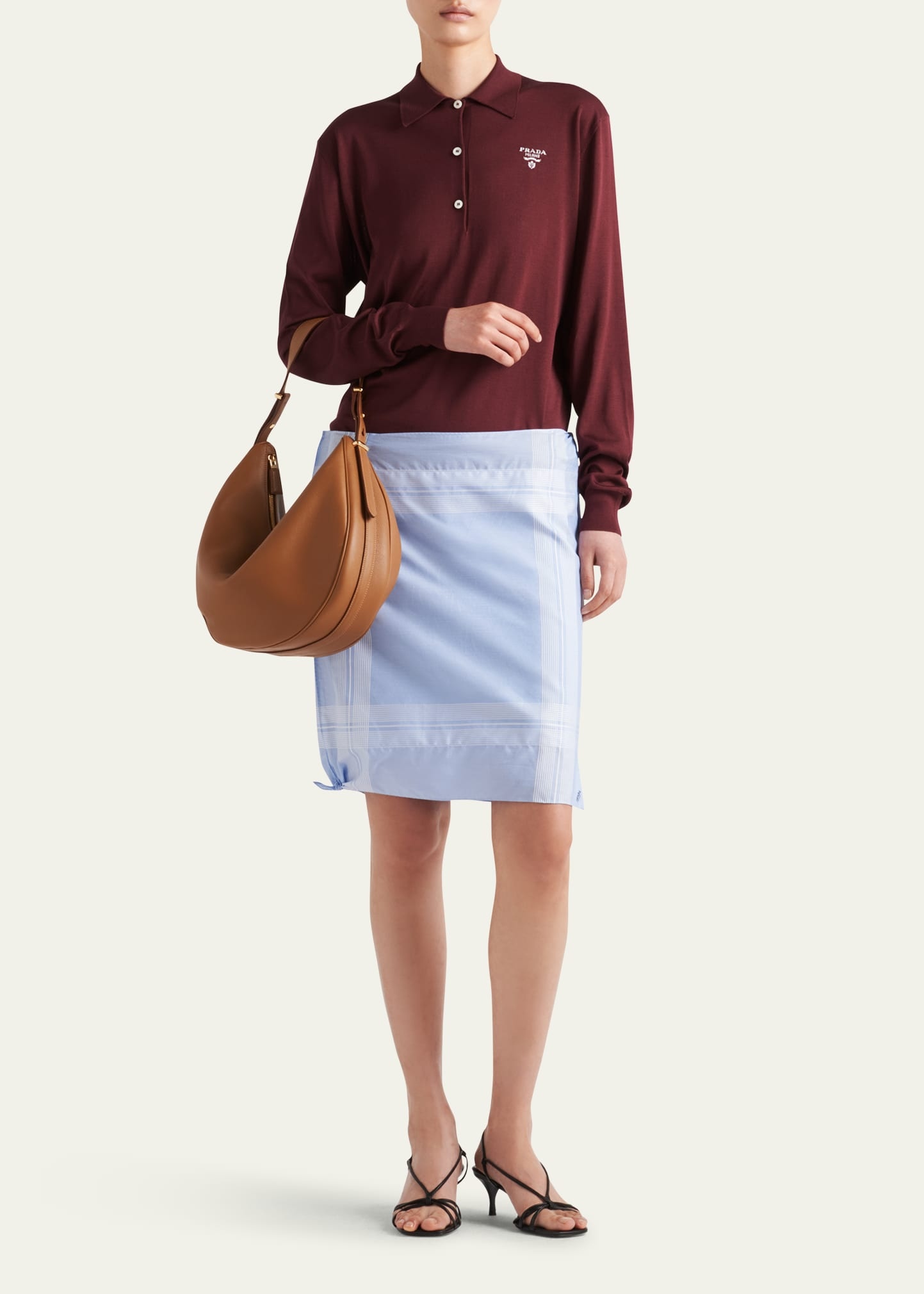 Long Sleeve Silk Polo Shirt - 2