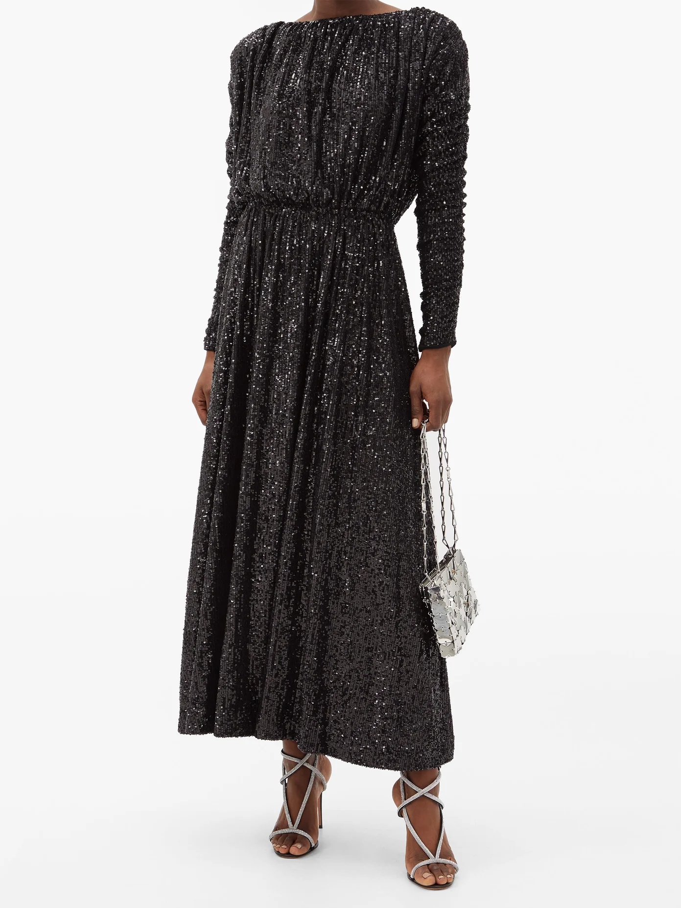 Long-sleeved sequinned maxi dress - 2