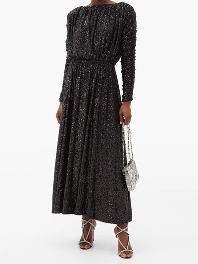 SAINT LAURENT Long-sleeved sequinned maxi dress outlook