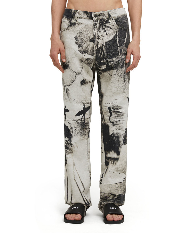 Straight-leg jeans with "MSGM Dreaming" print 1