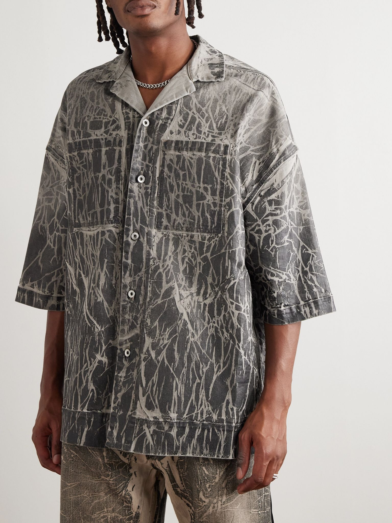 Magnum Tommy Foil-Coated Denim Shirt Black - 3