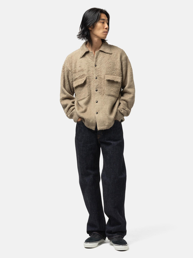 Kapital 7G Shaggy Knit Board Shirt Beige Khaki outlook