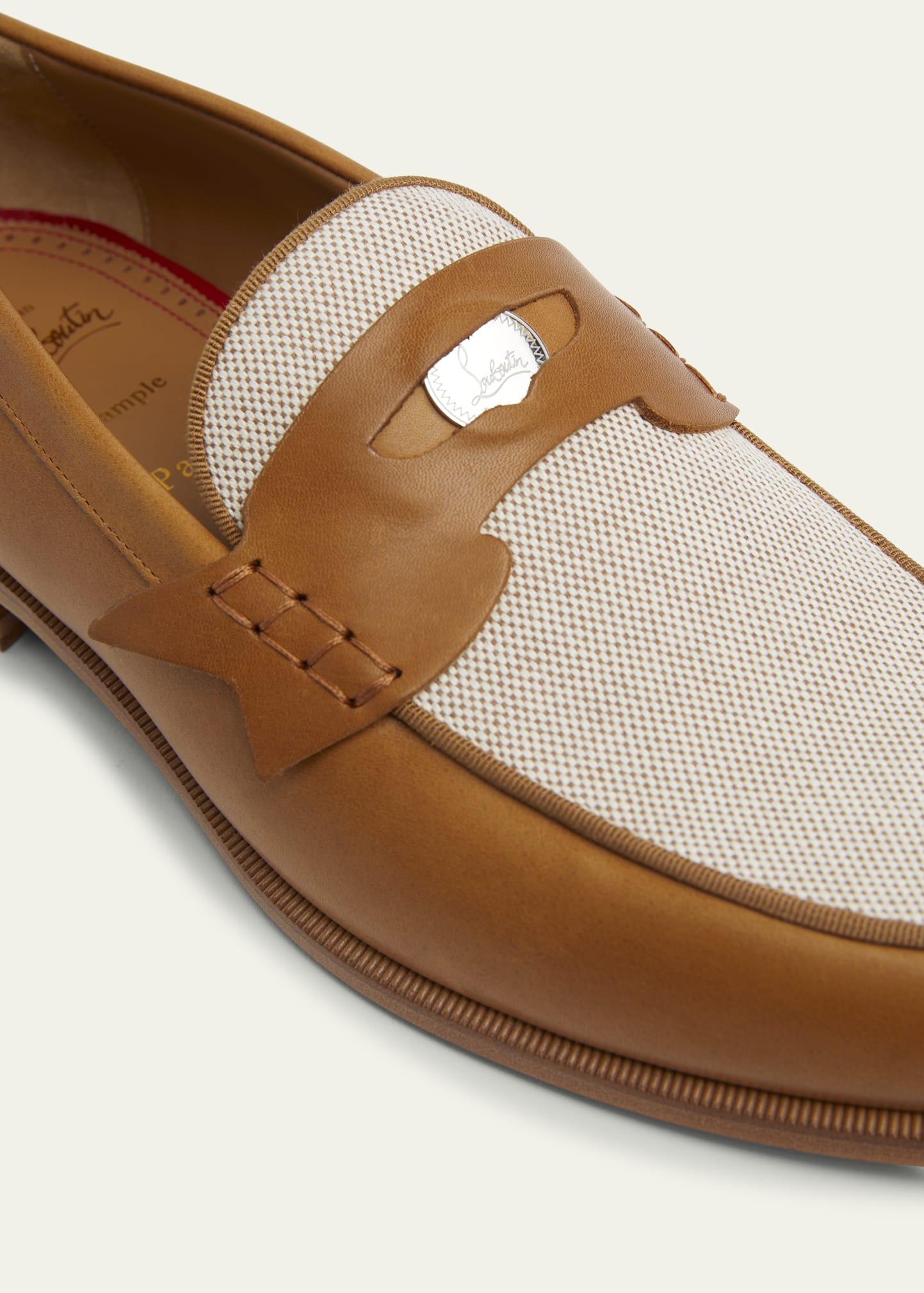 Men's Granariso Leather and Canvas Penny Loafers - 4