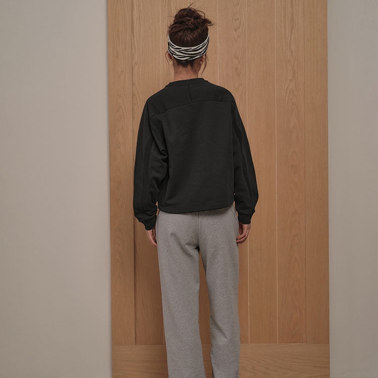 (WMNS) Reebok Round Neck Knitted Loose Casual Pullover Sweatshirt 'Black' 23FRC304WGH0 - 3