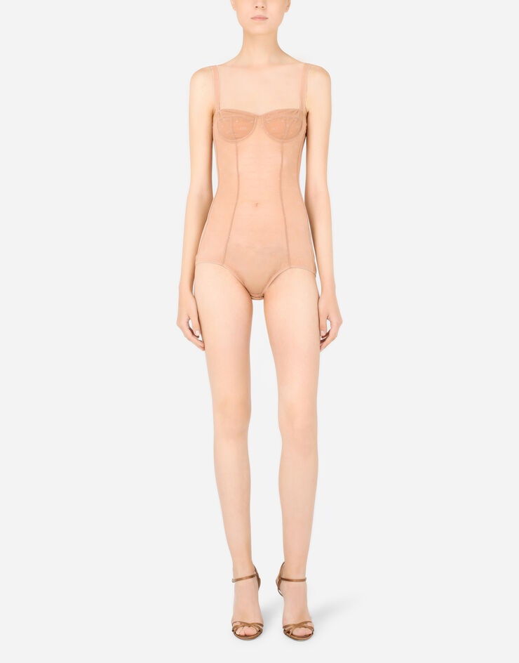 Jacquard tulle balconette bodysuit - 2