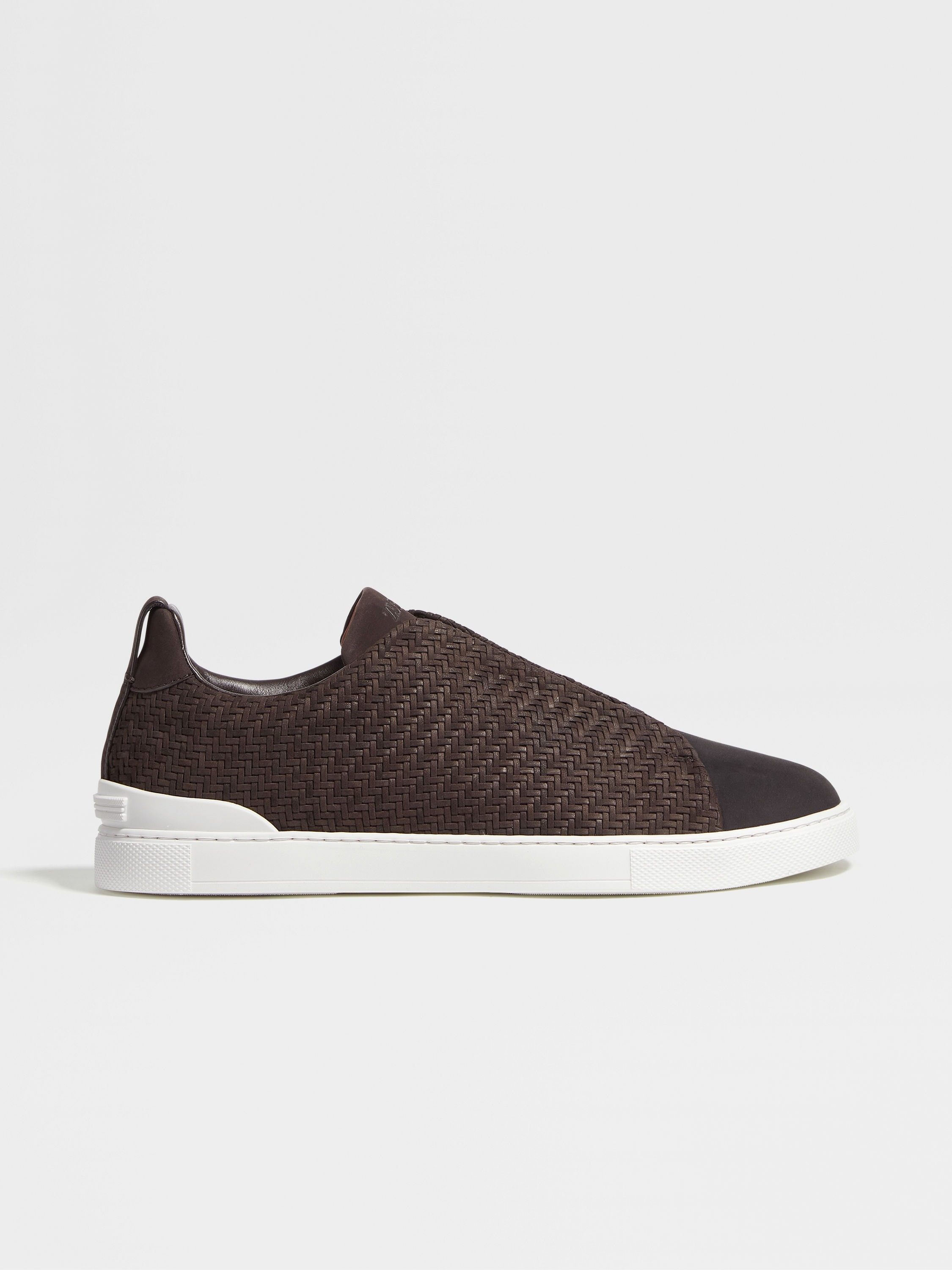 DARK BROWN PELLETESSUTA™ NUBUCK TRIPLE STITCH™ SNEAKERS - 4