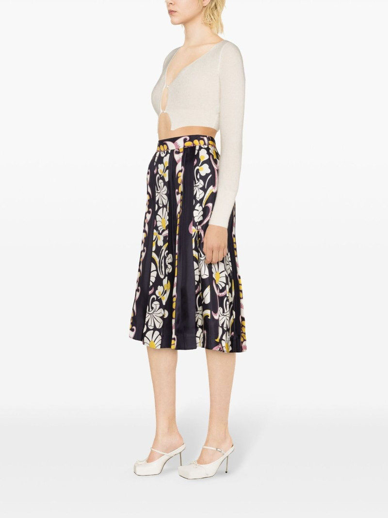 floral-print pleated silk skirt 3