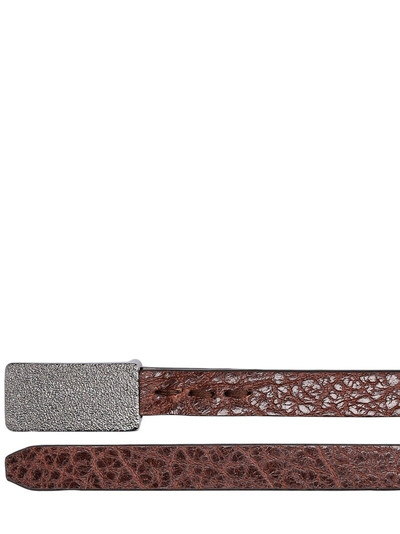 Brunello Cucinelli 1cm Embellished shiny leather belt outlook