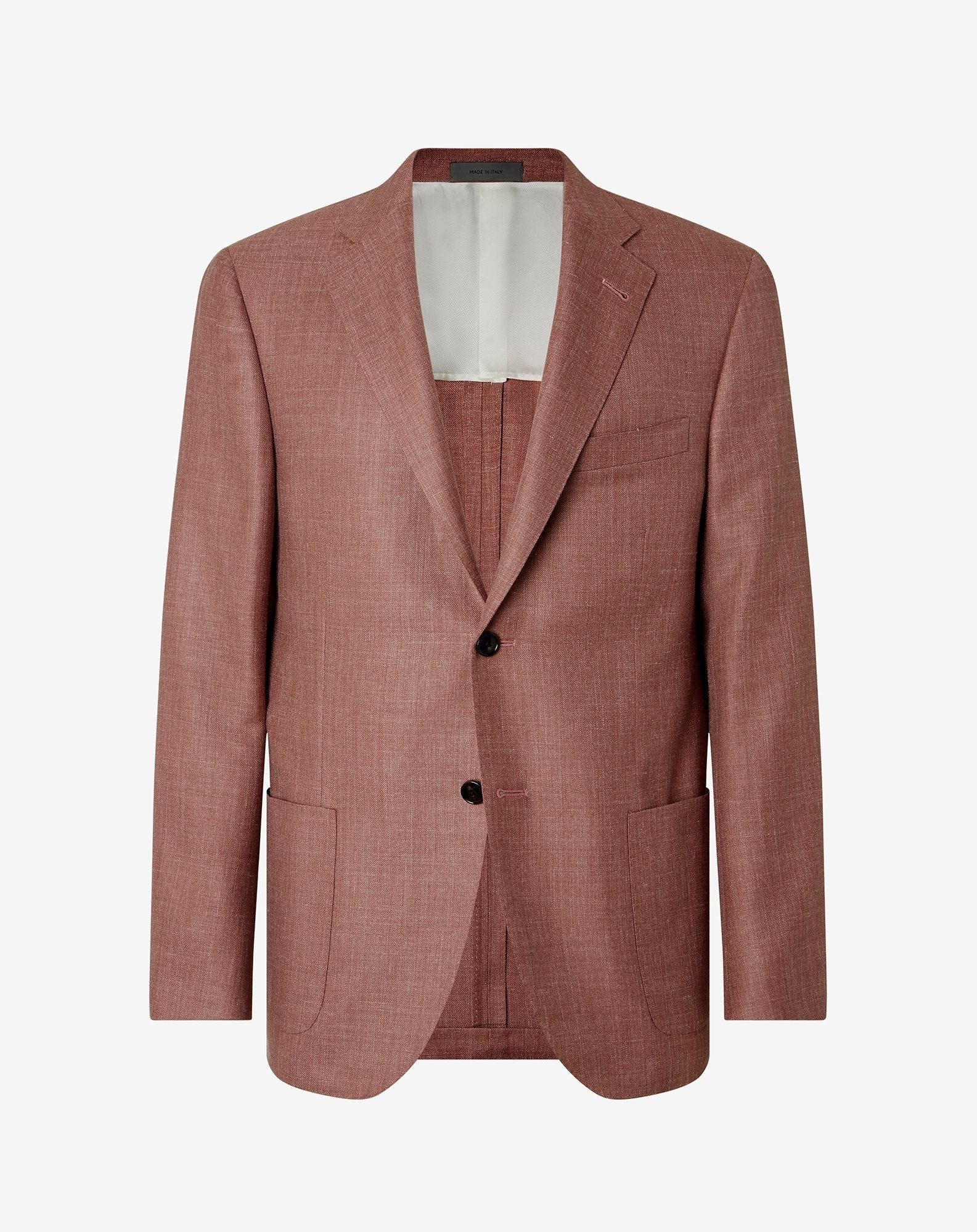 Dark-pink wool, silk and linen jacket - 1