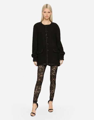 Dolce & Gabbana Floral lace-stitch leggings outlook