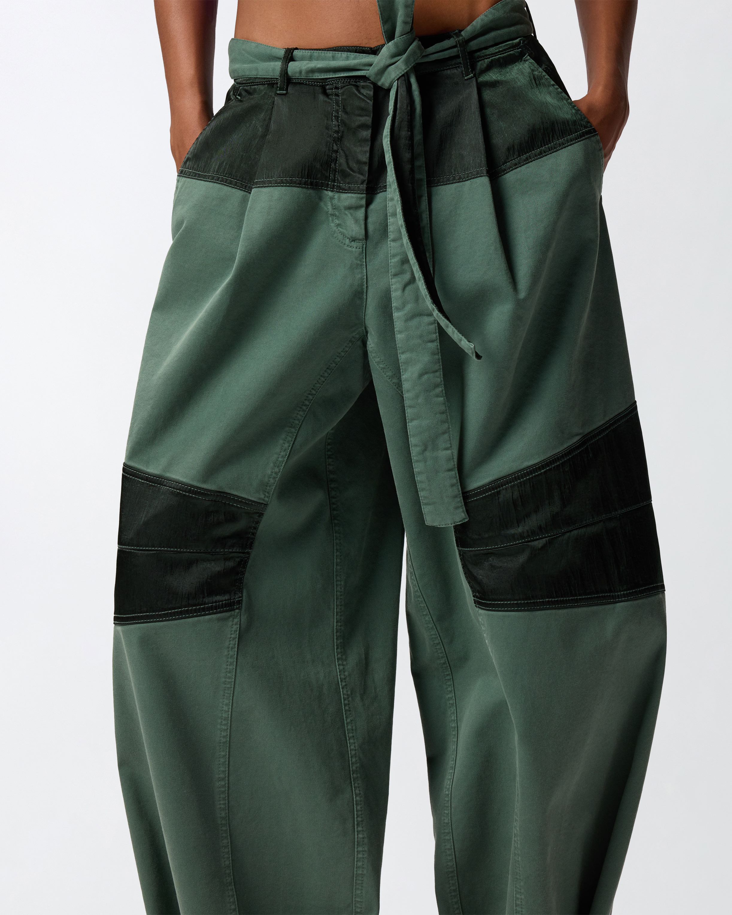 UTILITY TROUSERS WITH CONTRASTING INSERTS - 5