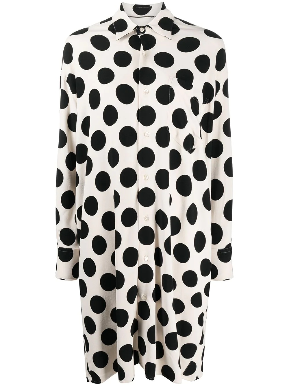 polka-dot pattern shirt dress - 1