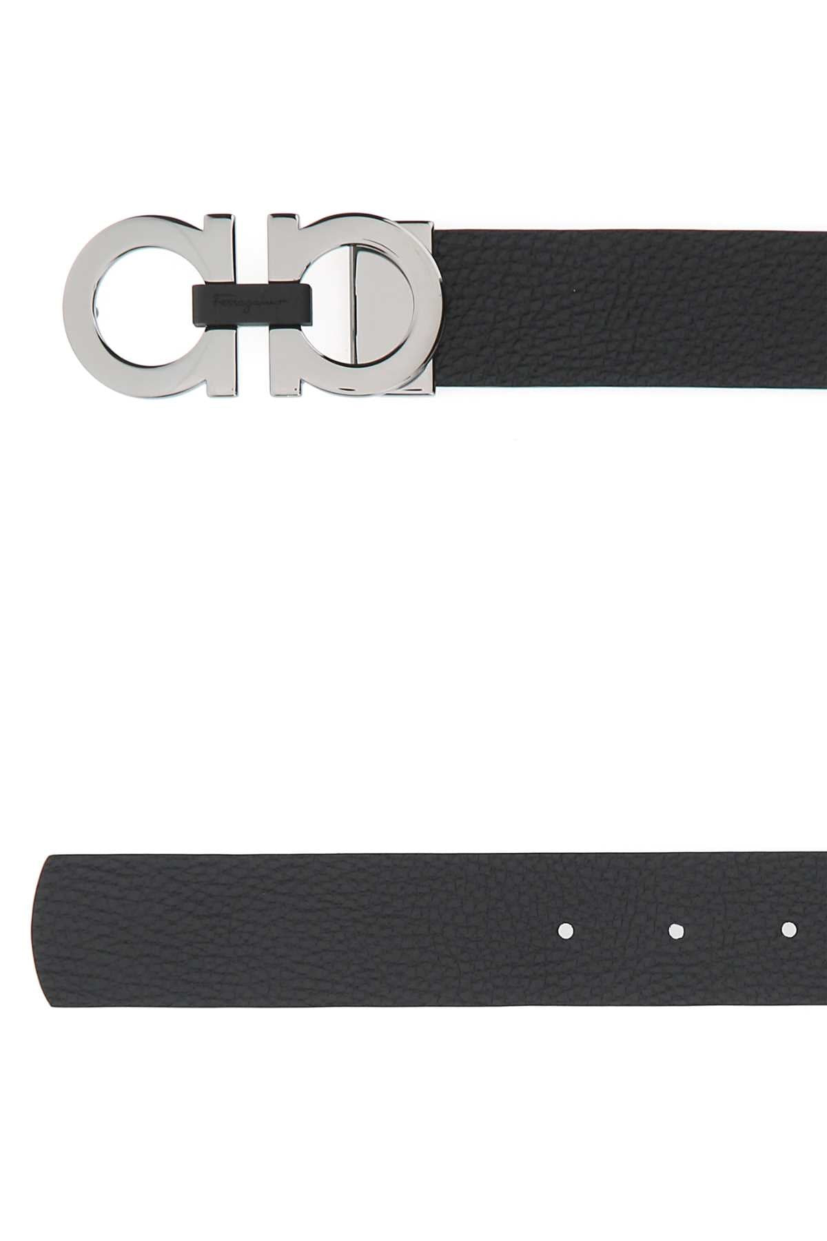 Salvatore Ferragamo Men Black Leather Reversible Belt - 2