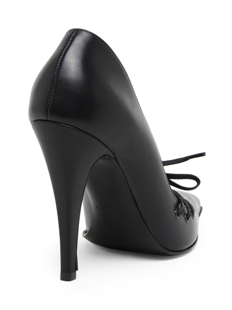 Women's Corset 100MM Leather Pumps - Black 4