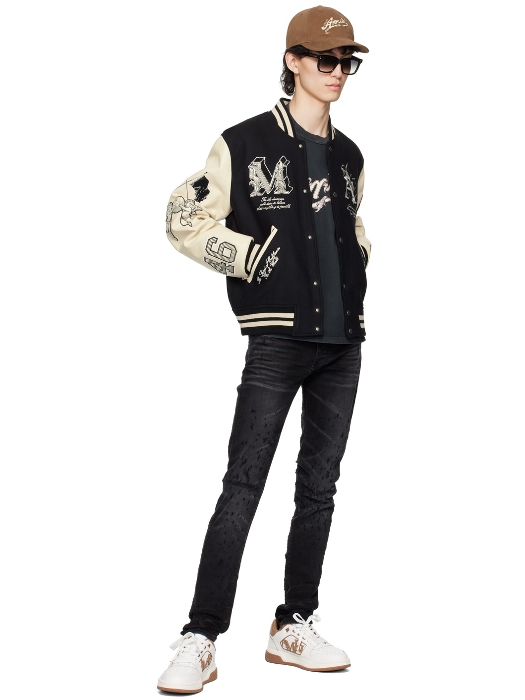 Black MA Angel Bomber Jacket - 4