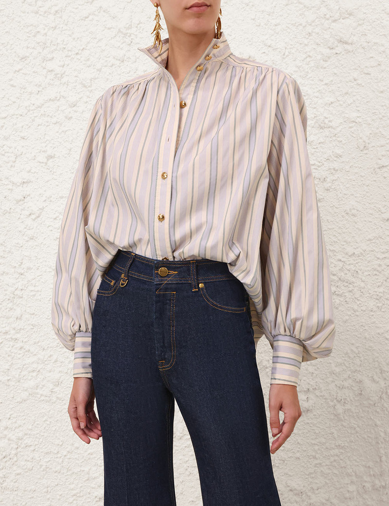Zimmermann STRIPE BILLOW BLOUSE outlook