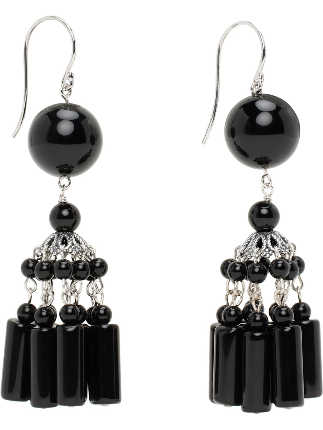 Silver & Black Flamenco Earrings - 2